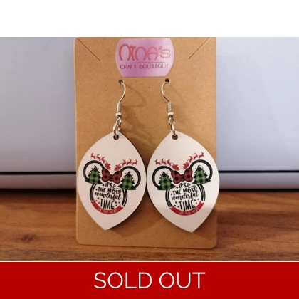 Disney Christmas Sublimated Earrings Set